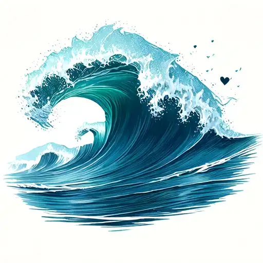 Kid Outline I Love You Paint Brush Ocean Waves Crashing