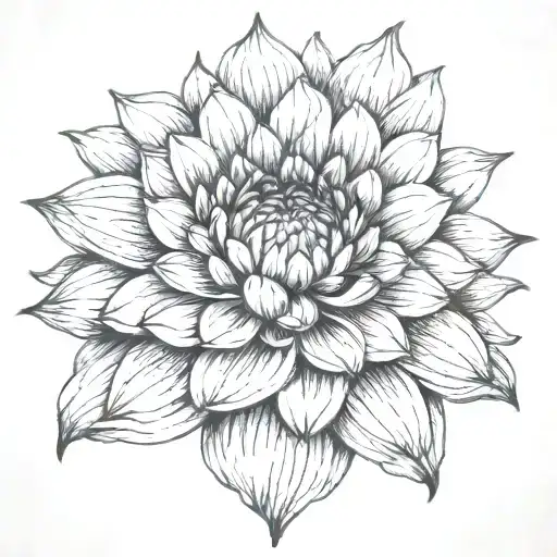 Dahlia Flower Tattoo Design