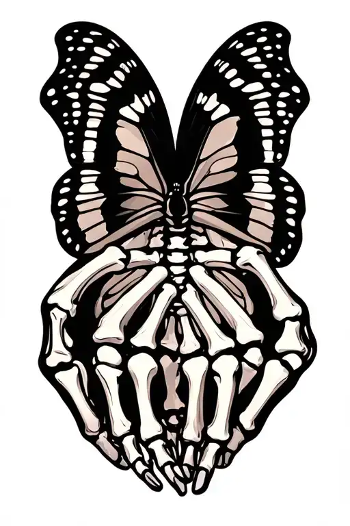 Butterfly Made Out Of Skeleton Hands