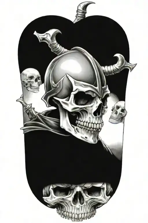 Midevil Knight With Skull