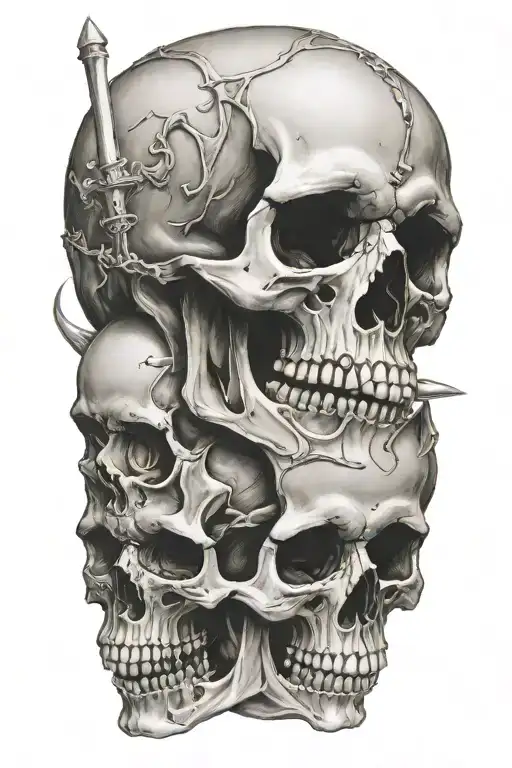 Midevil Knight With Human Skull