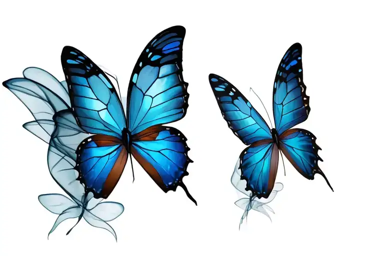 Collar Bone Smoky Butterflies X3
