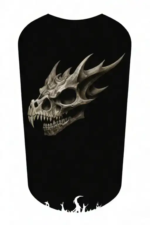 Dragon Skull Surrounded By Engine Parts