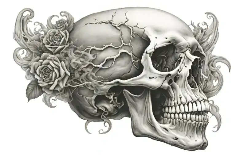 Skull And Smoke Forming The Shape