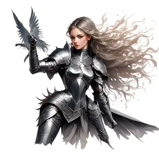 Female Warrior In Iron Armor