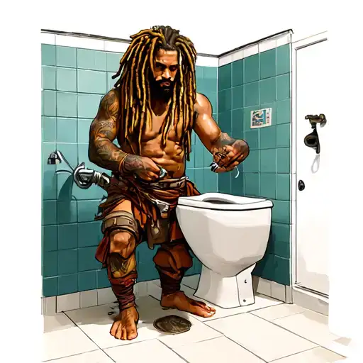Dreadlock Warrior Fixing A Toilet