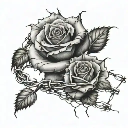 Roses With Barbed Wire Wrapped