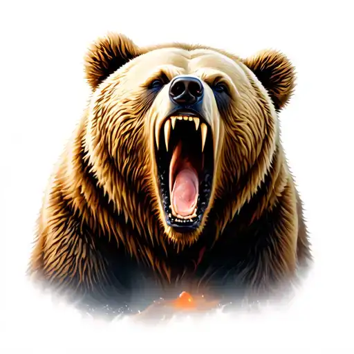 Wounded Bear Growling With Slobber Coming Out