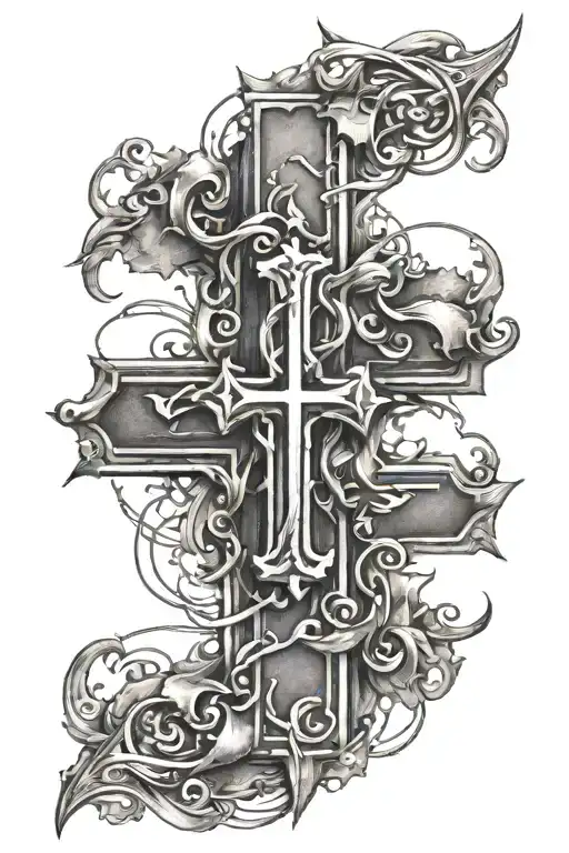 Cross With E And T Initials Intertwined