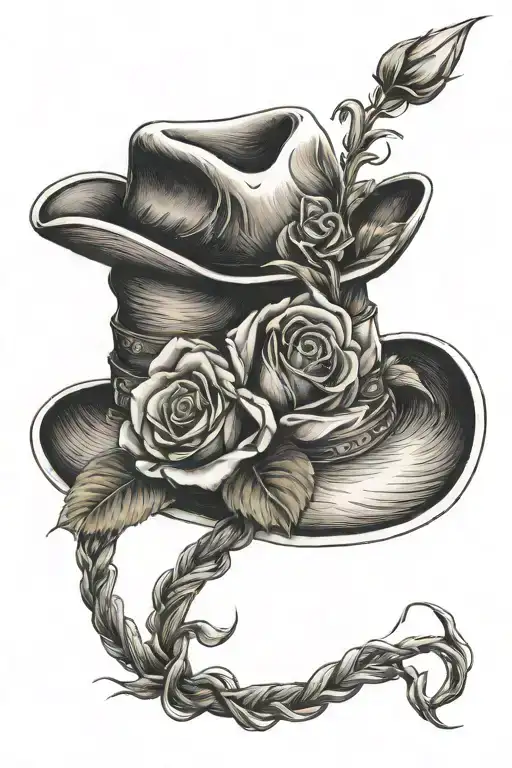 Cowboy Hat Rose Wrapped