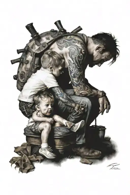 Children Watching Father Play Rape