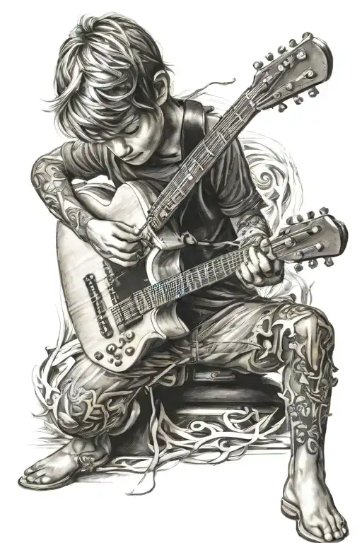 Child Playing Guitar