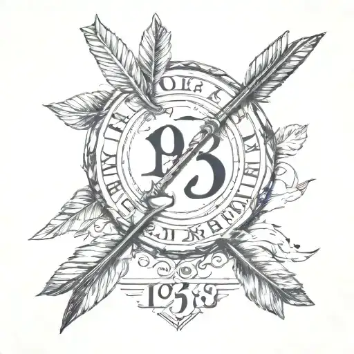 Arrow With Roman Numerals For 1955 And 2023