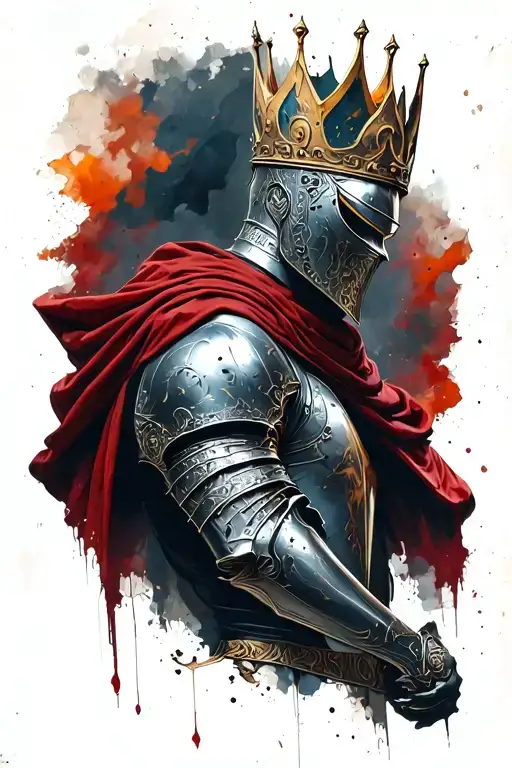 Knight Bruised With A Back Crown With A Cape