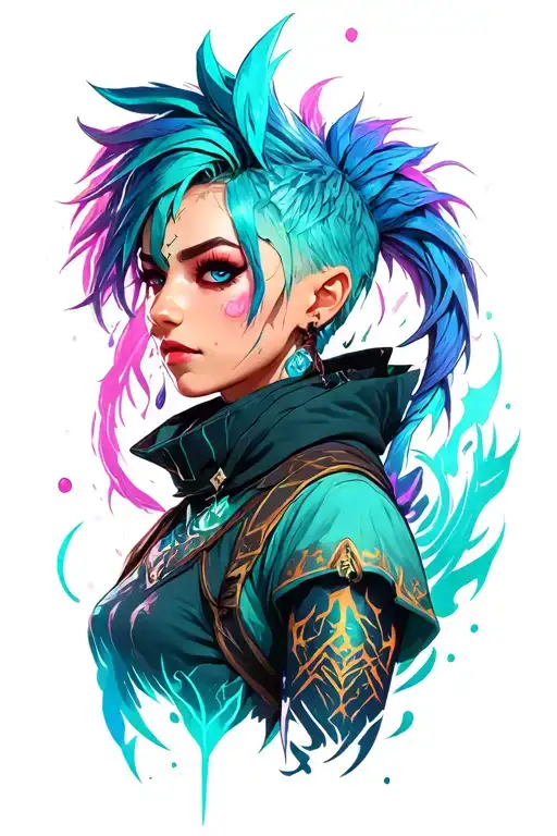 Jinx And Ekko League Of Legends Character Surrounded