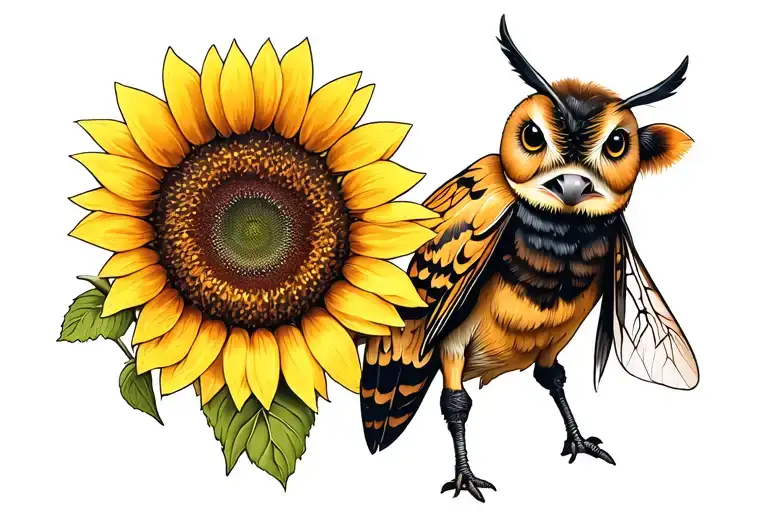 Sunflower Bumblebee Owl And Cow