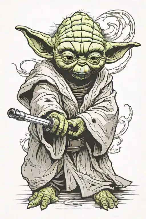 Yoda With Lightsaber