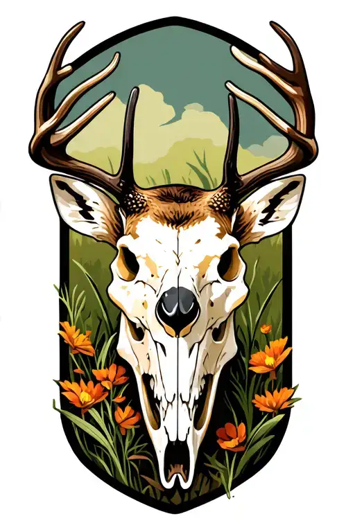 Duck Hunting Camo And Deer Skull