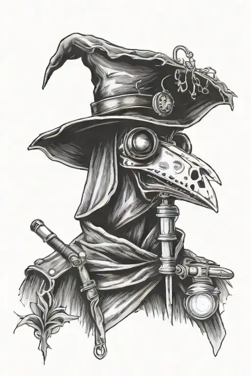 Plague Doctor With A Flashlight