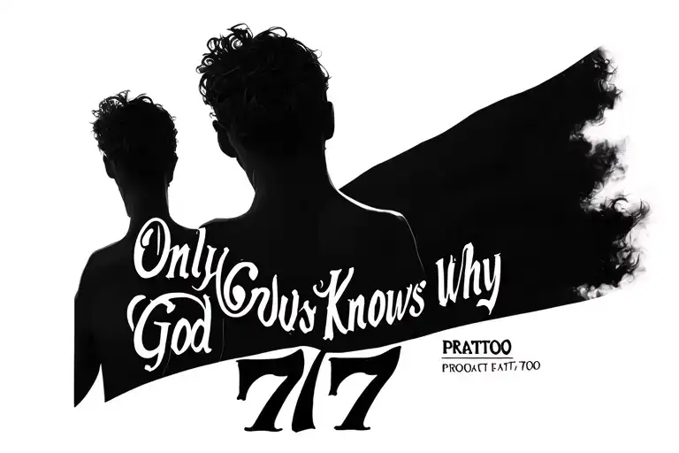Only God Knows Why Written On Neck Tattoo And 777 Underneath