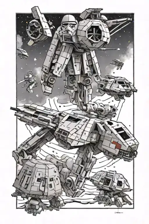 Lego Star Wars Space Fight Scene