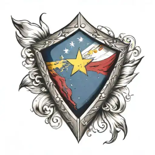 Triangular Shield With The Flag Of Venezuela