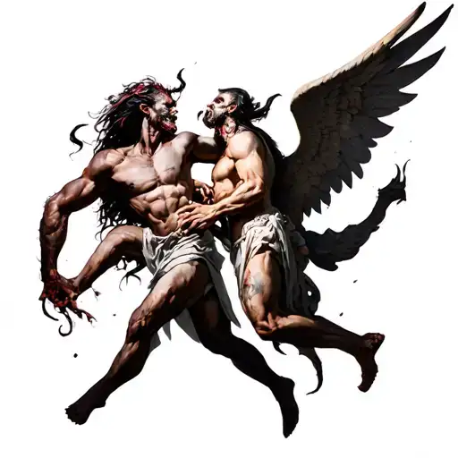 Demons And Angels Fighting