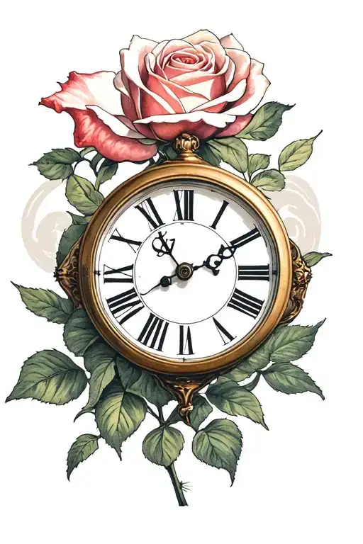 Clock Inside A Rose