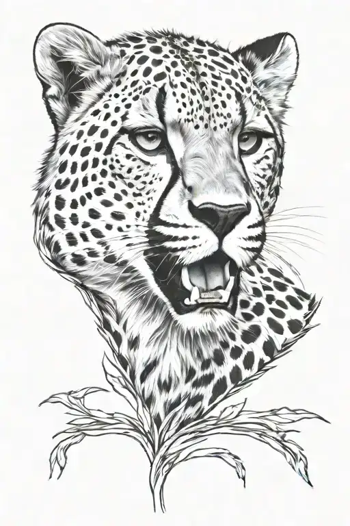 Cheetah Tattoo Black And White Claw Mark