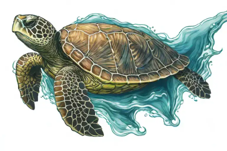 Sea Turtle Swimming