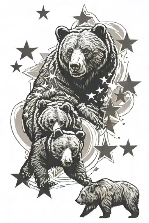 Mama Bear And Stars