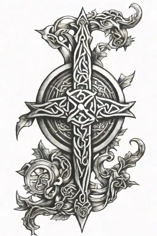 Celtic Tattoo For Right Arm With Protection Rune