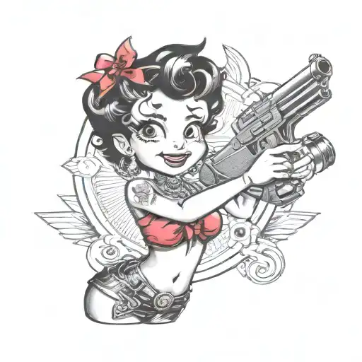 Betty Boop Holding A Gun