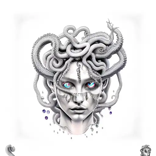 Medusa With Tears Running Down Her Face