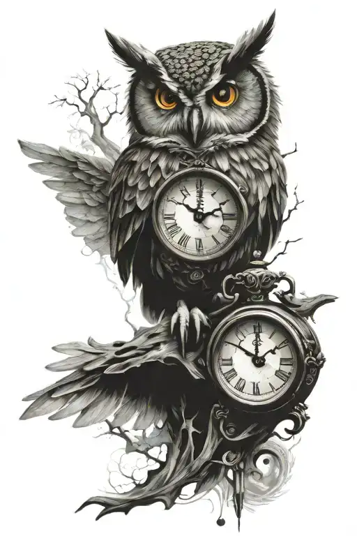 Owl And Clock