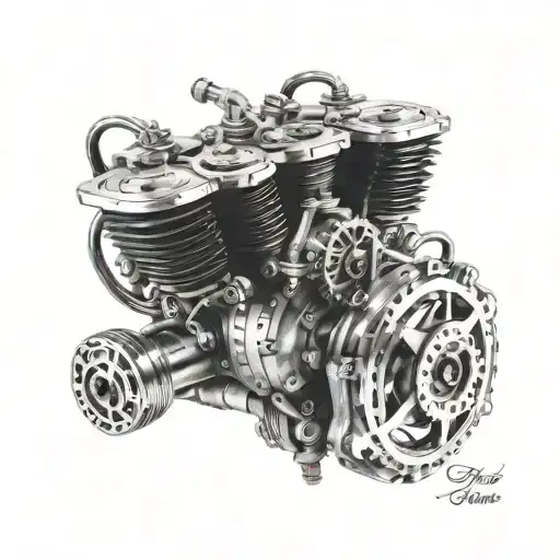 Harely Davidson Motorcycle Engine With Gears
