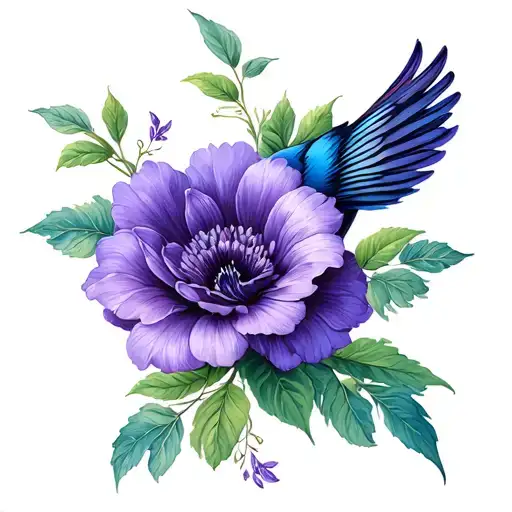 Willy Wag Tail Violet Flower Intertwined