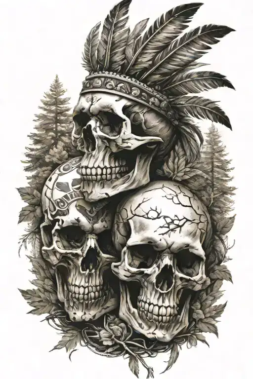 Indians Skull Animals In The Forest