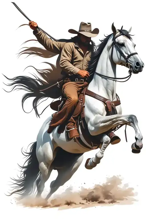 Cowboy Riding A Horse
