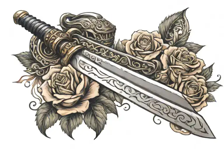 Katana With Roses