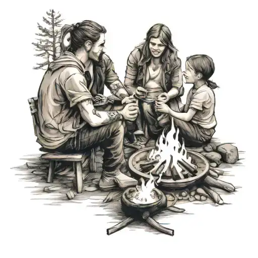 Matching With 5 Best Friends Sitting Around A Campfire