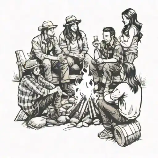 Matching With 5 Friends Sitting Around A Campfire