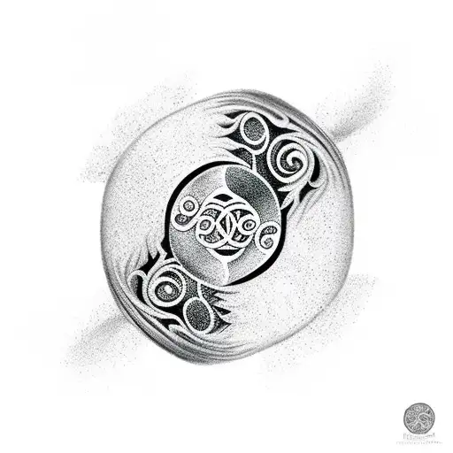 A Ying And Yang Symbol In The Center Of A Tree