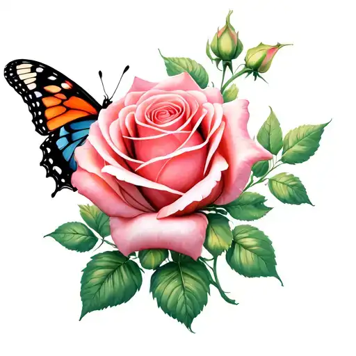 Rose And Butterfly