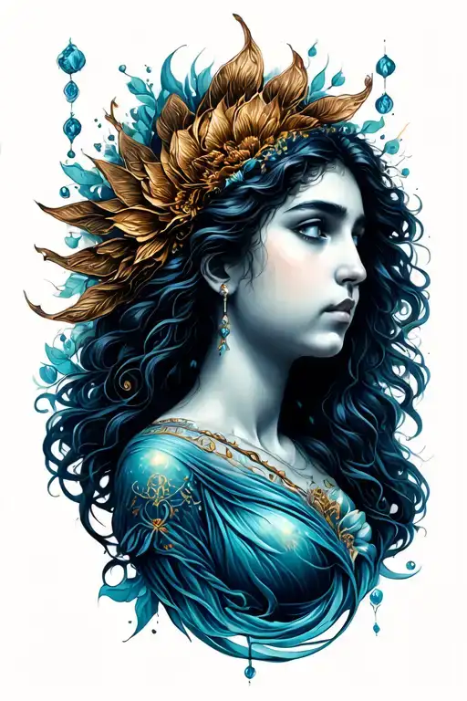 Aquarius Inspired Tattoo Design