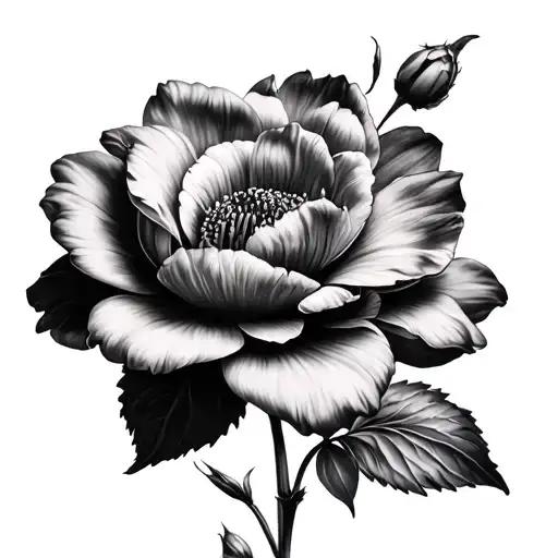 Flower Black And Grey