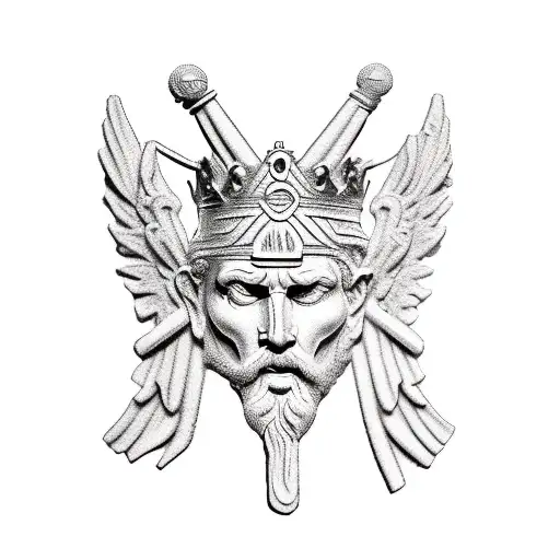 Suicide King As A Greek Roman Sculpture