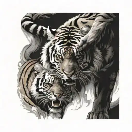 Tiger Fighting Each Other