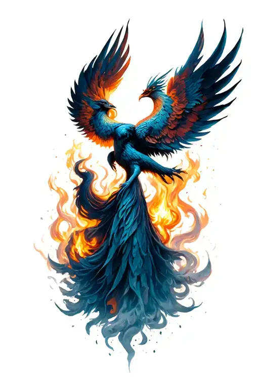 Feminine Phoenix Rising From The Ashes