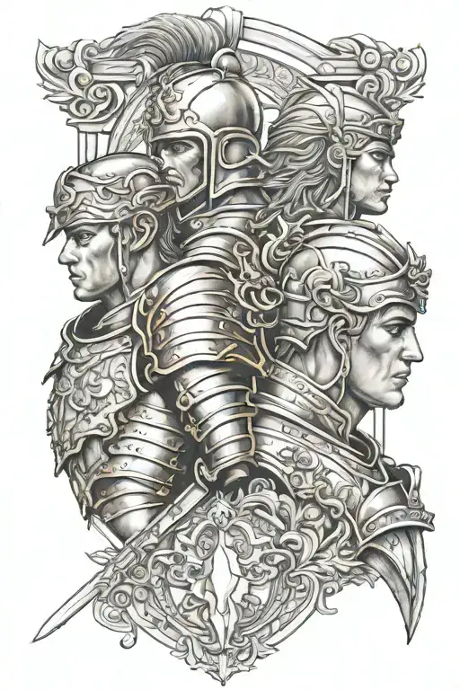 Gemini And Achilles Wearing Armor